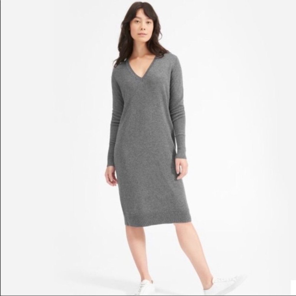 The Cashmere V-Neck Midi Dress